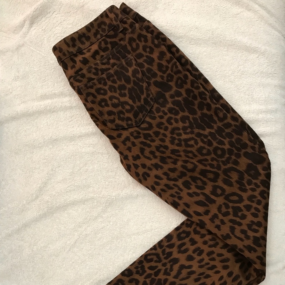 Forever 21 suede leopard jeans